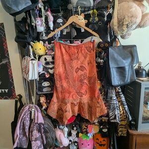 Vintage Y2K Daniel Laurent Satin Paisley Slip Skirt